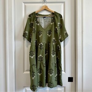 Old Navy Green Sundress with V-Neck and Short Sleeves, Women's size XL